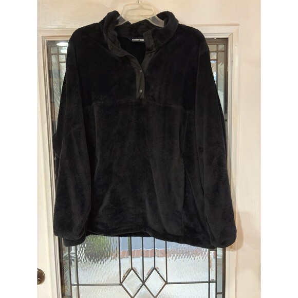 Lands' End 1/4 Zip Fleece Pullover Women's Plus Size 2X / 20W-22W Gray Heritage - Picture 2 of 10